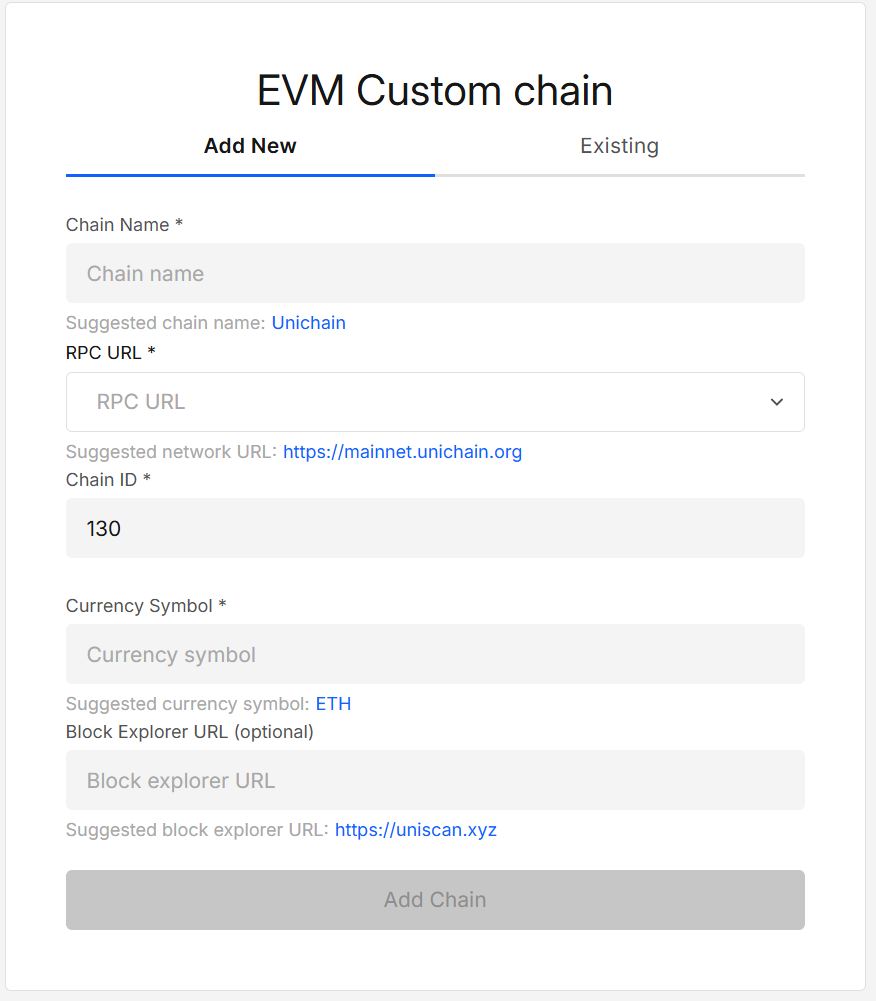 Suggestions on Chain ID