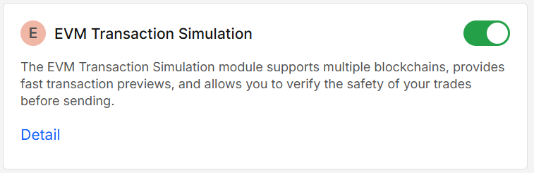 App store EVM transaction simulation card