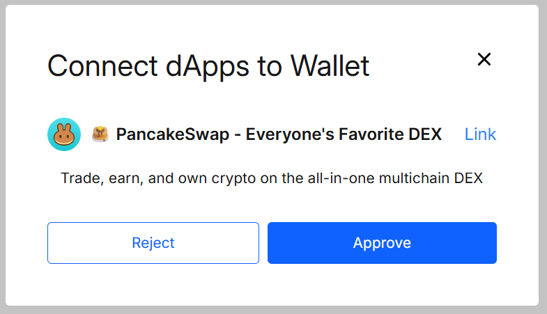 Approve dApp connection