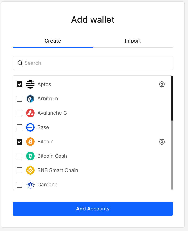 Step 2 – Chain selection