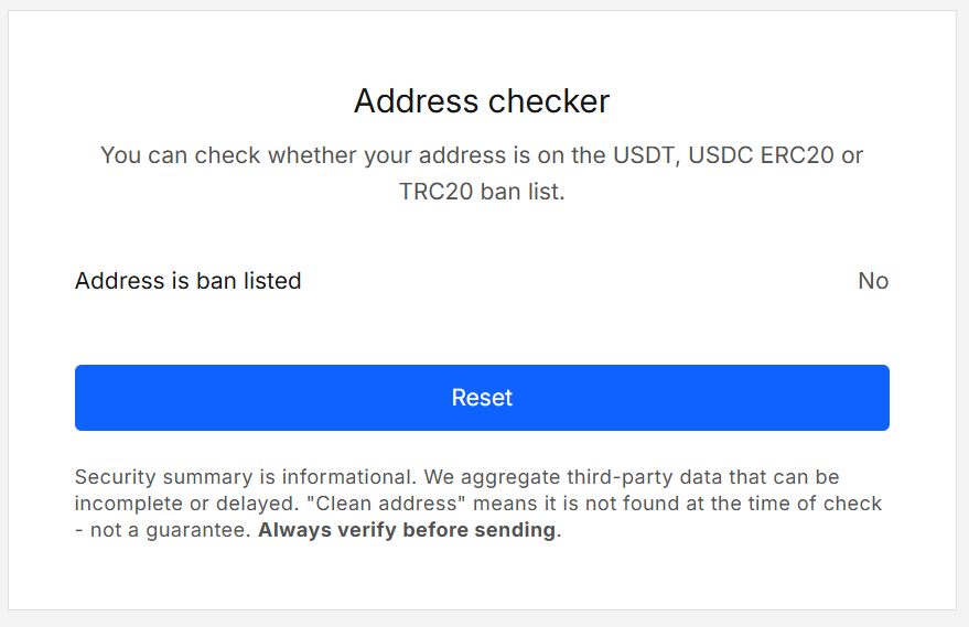 Clean address result