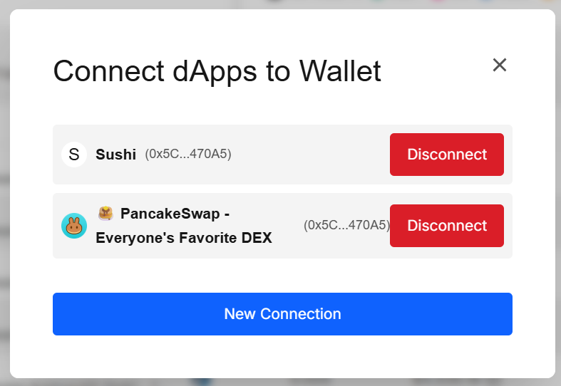 Connected sessions list