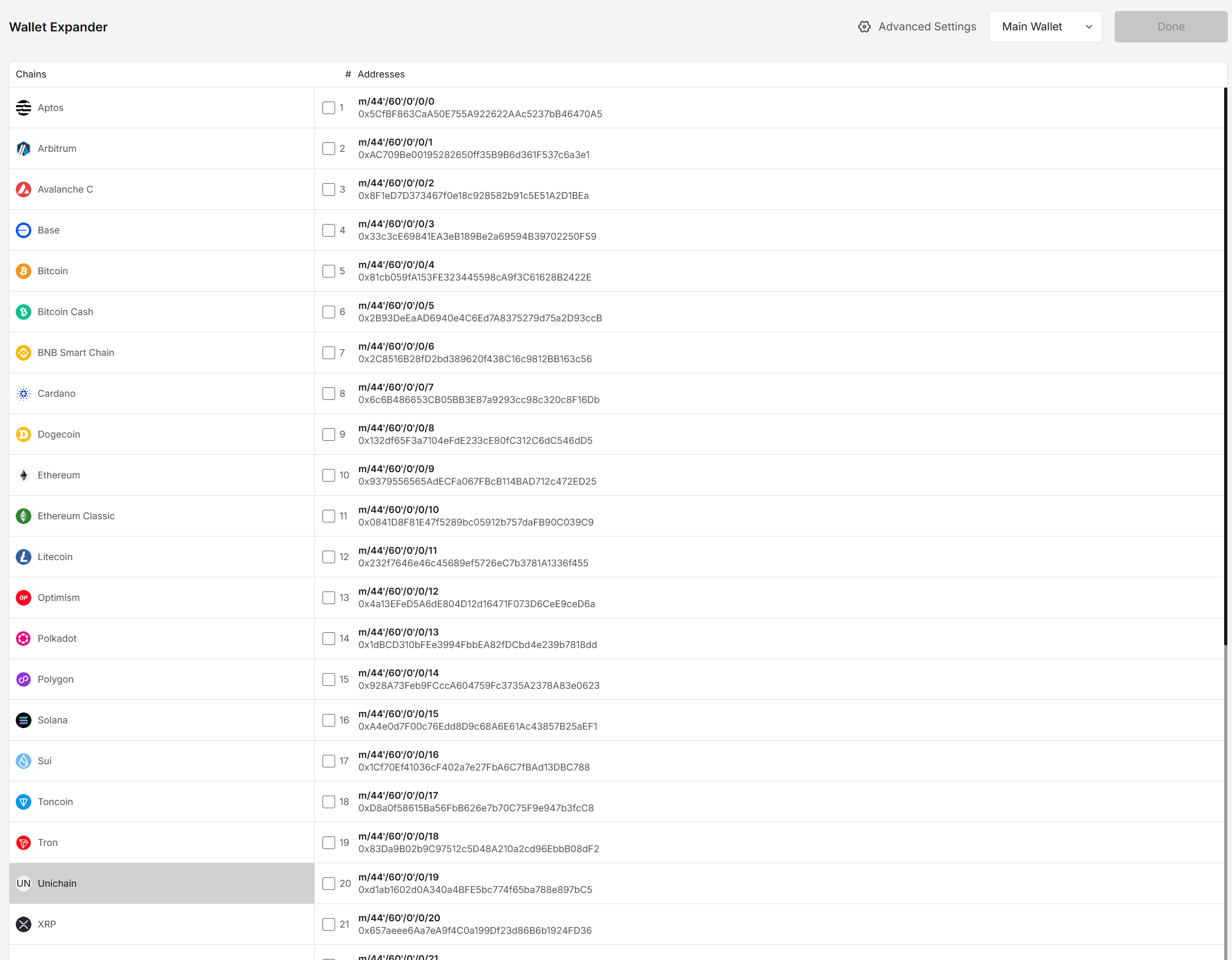 Use in Wallet Expander