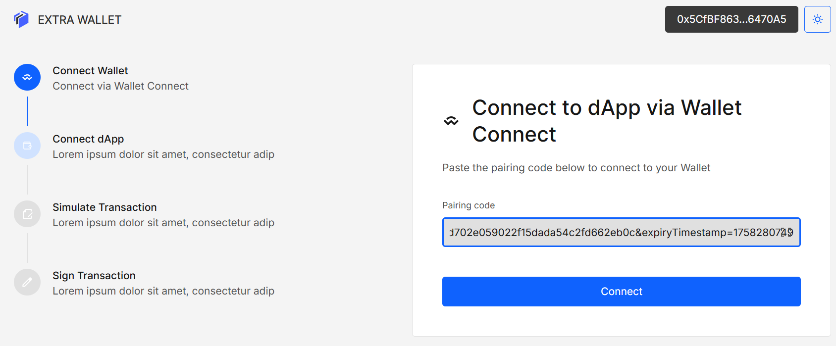 Pair via WalletConnect