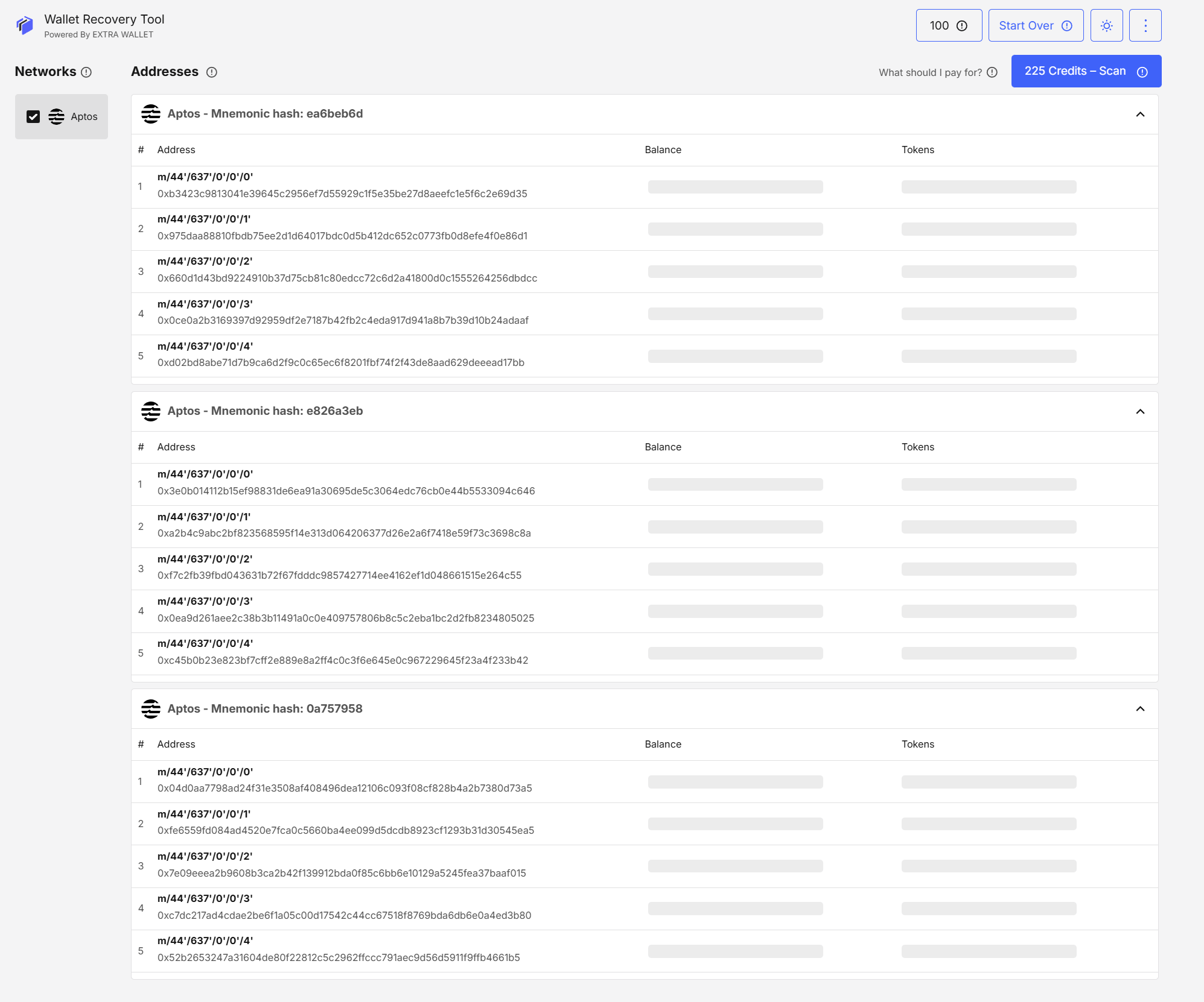 Restore scan results