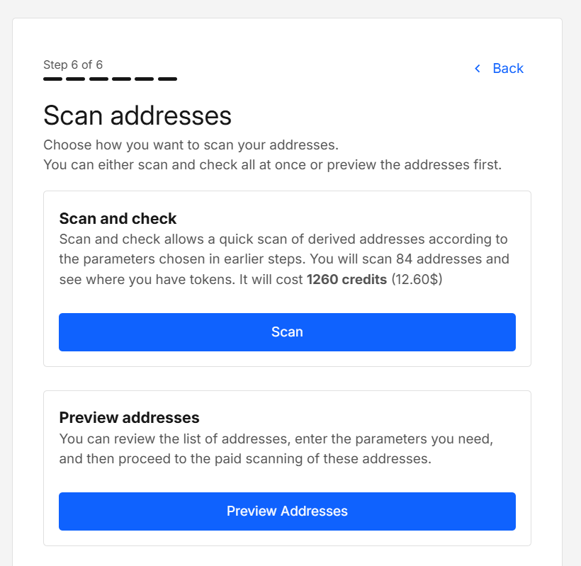 Scan addresses